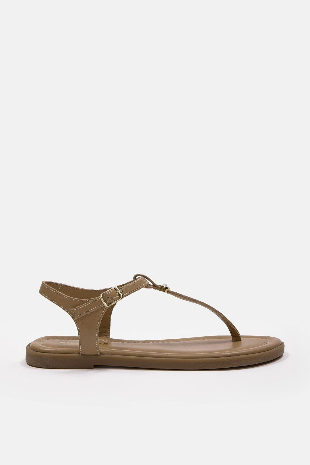 Enci Nude Hakiki Deri Parmak Arası Kadın Sandalet