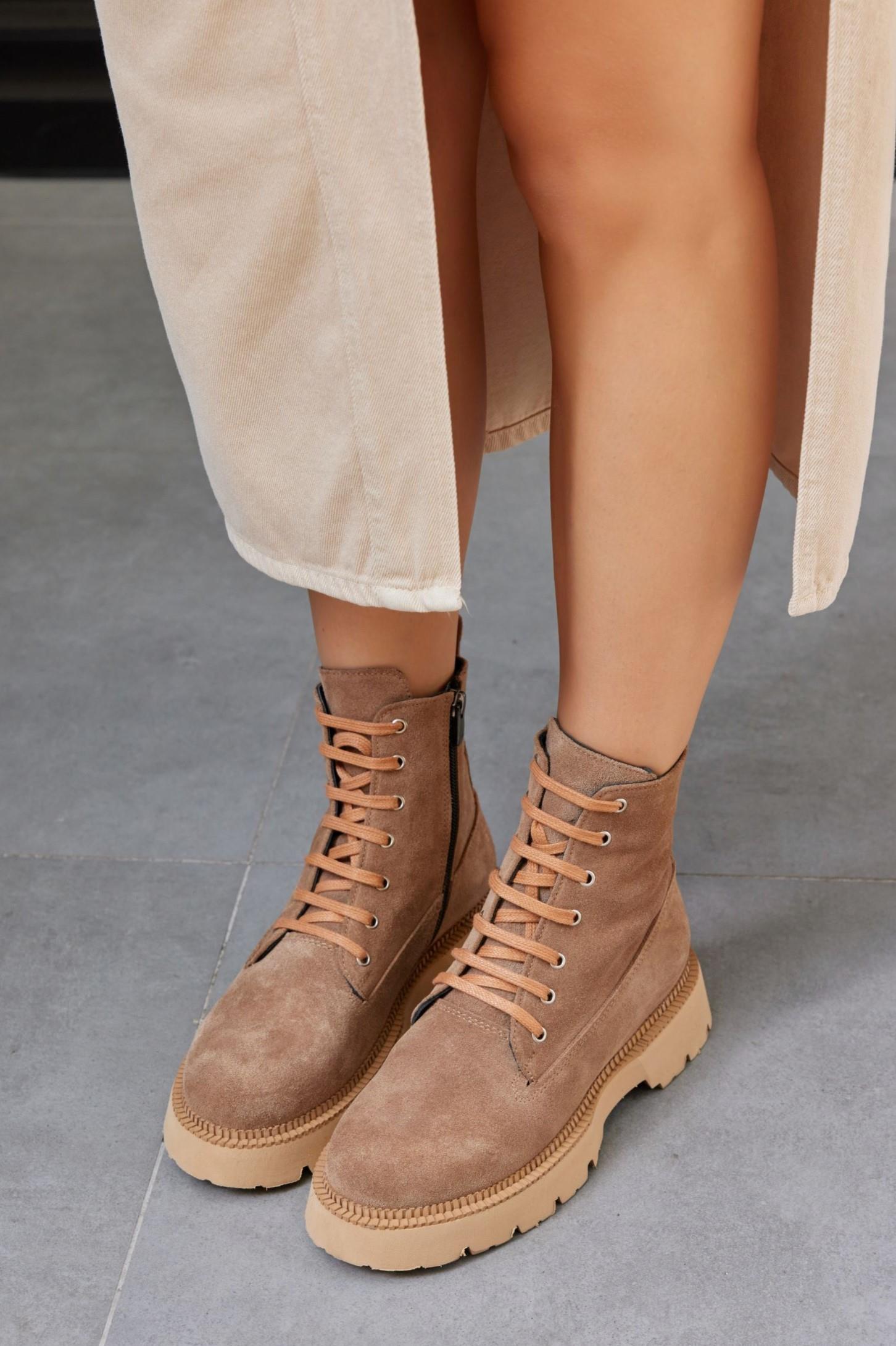 Fiesta Taba Süet Hakiki Deri Kadın Bot