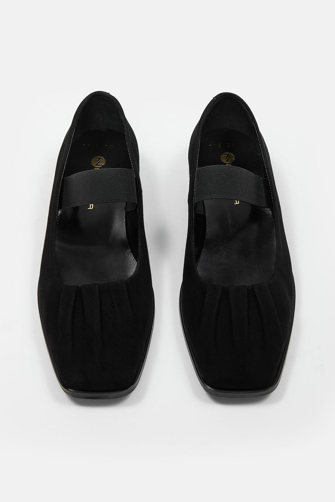 Jimmy Siyah Süet Hakiki Deri Kadın Babet