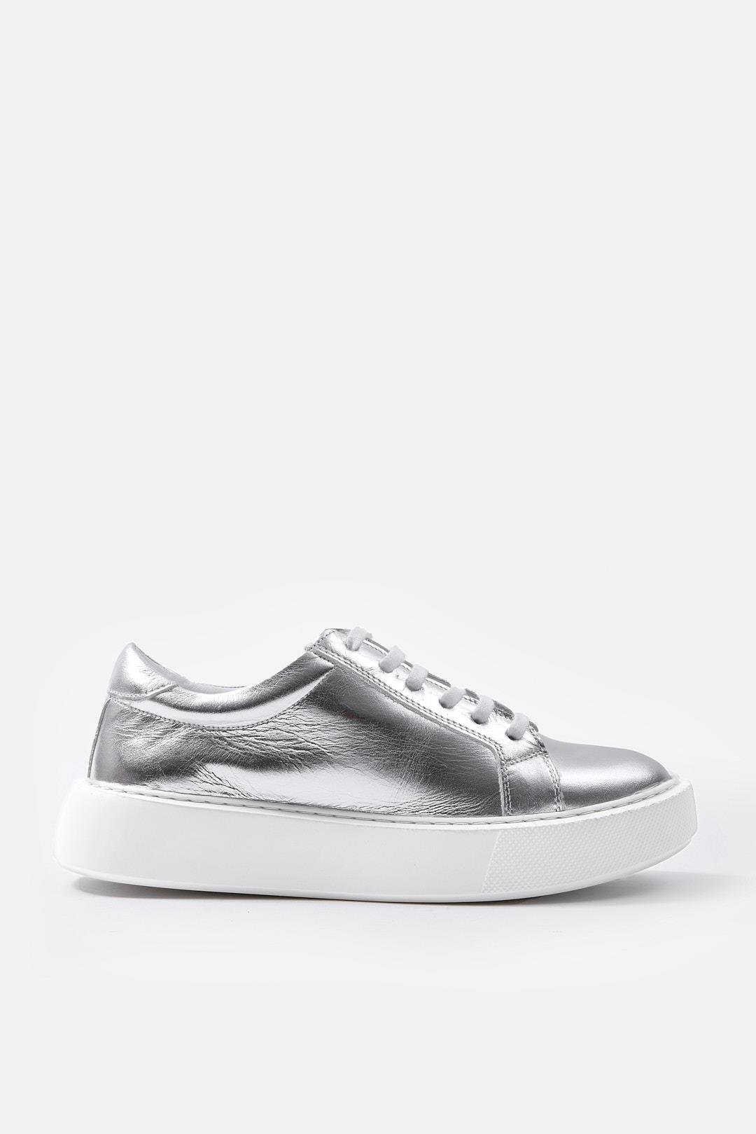 Julia Silver Genuine Leather Women's Sneakers