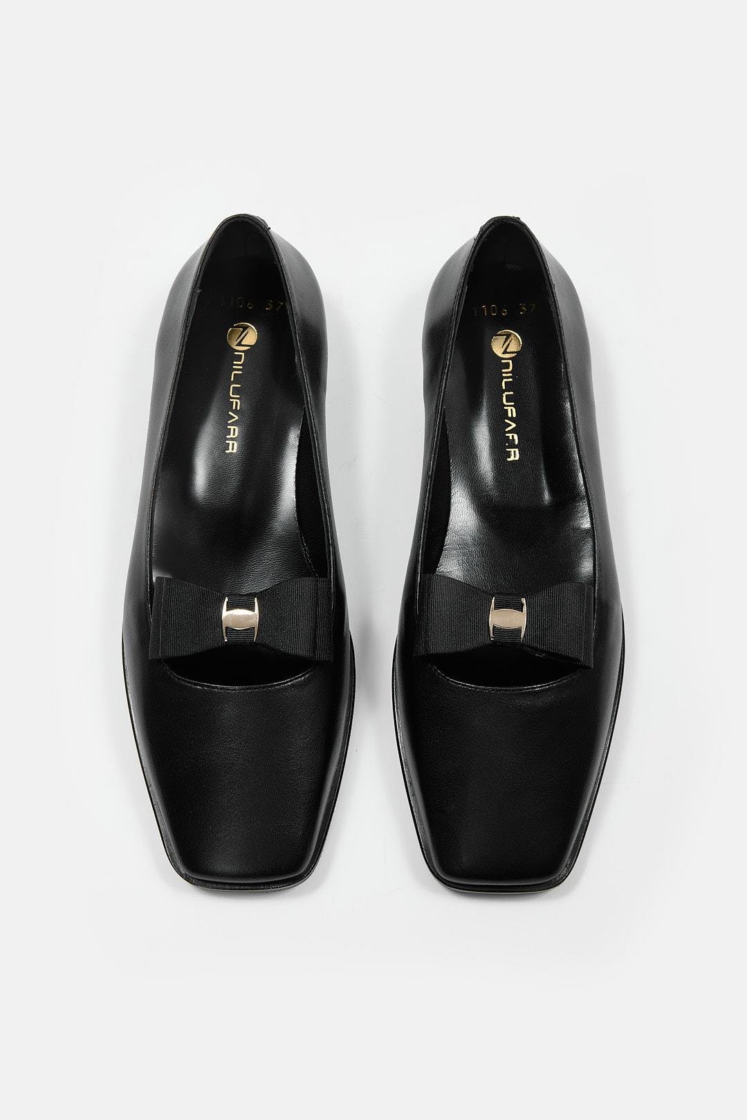 Mackha Siyah Hakiki Deri Kadın Babet