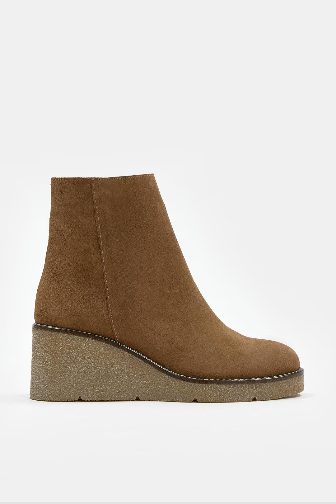 Maranda Sigaro Süet Hakiki Deri Dolgu Topuk Bot