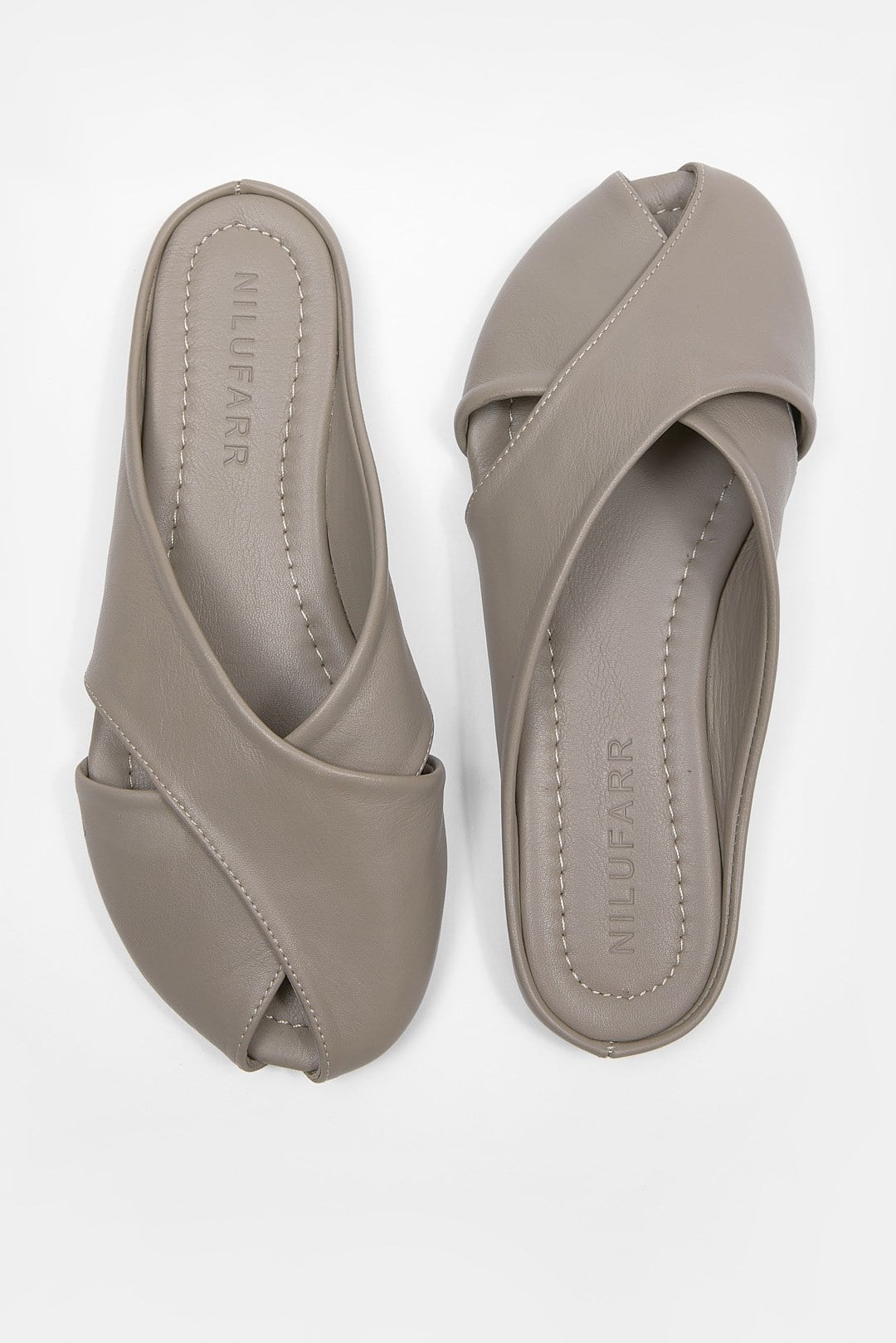 Maree Vizon Hakiki Deri Düz Terlik