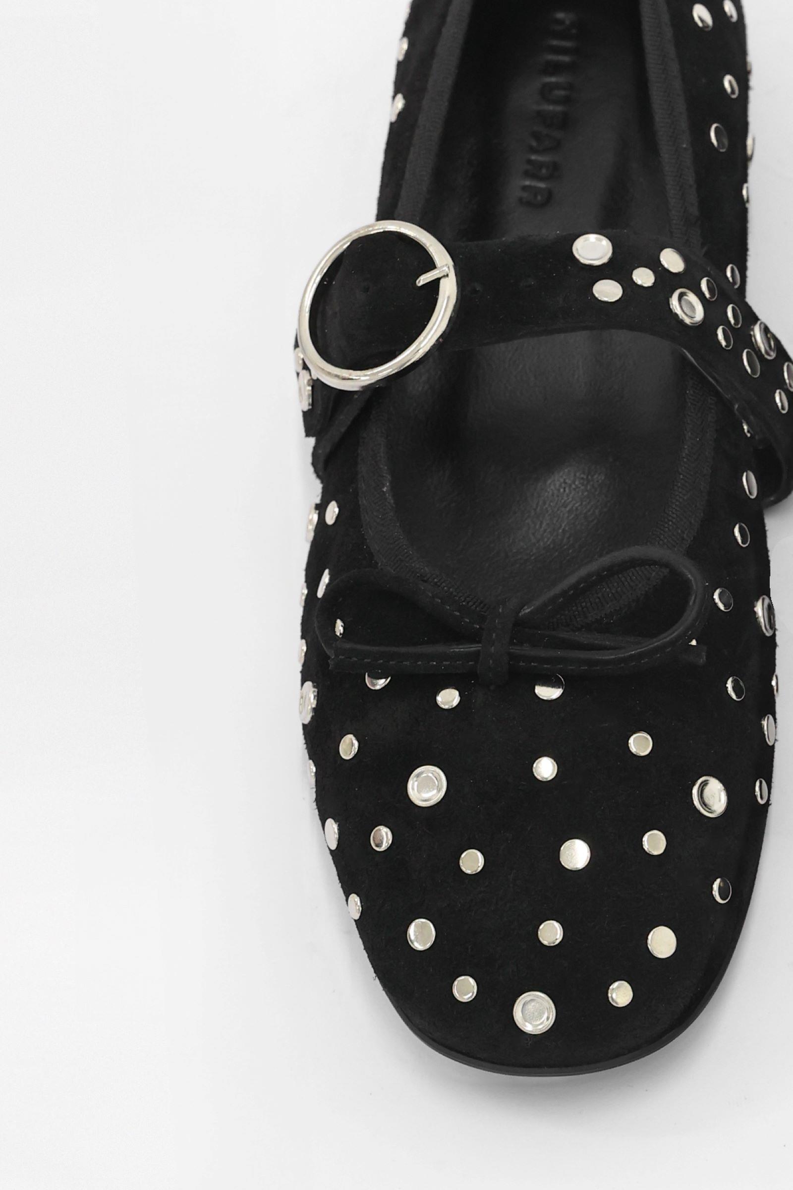 Miu Black Genuine Suede Women's  Ballerinas