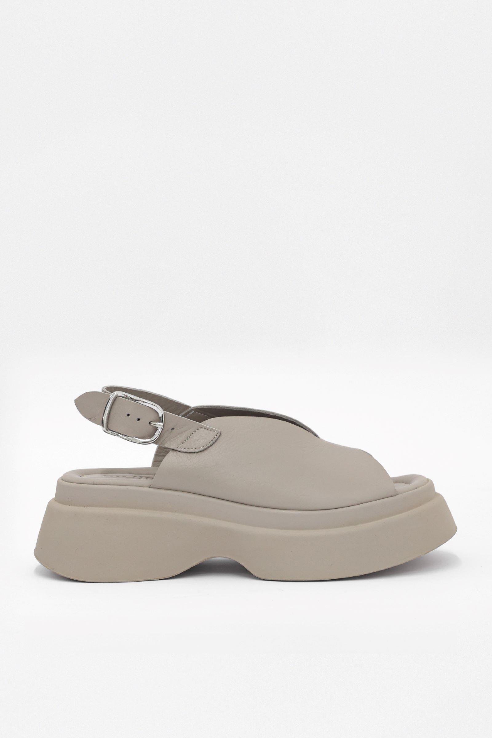 Peamy Vizon Hakiki Deri Kalın Tabanlı Kadın Sandalet