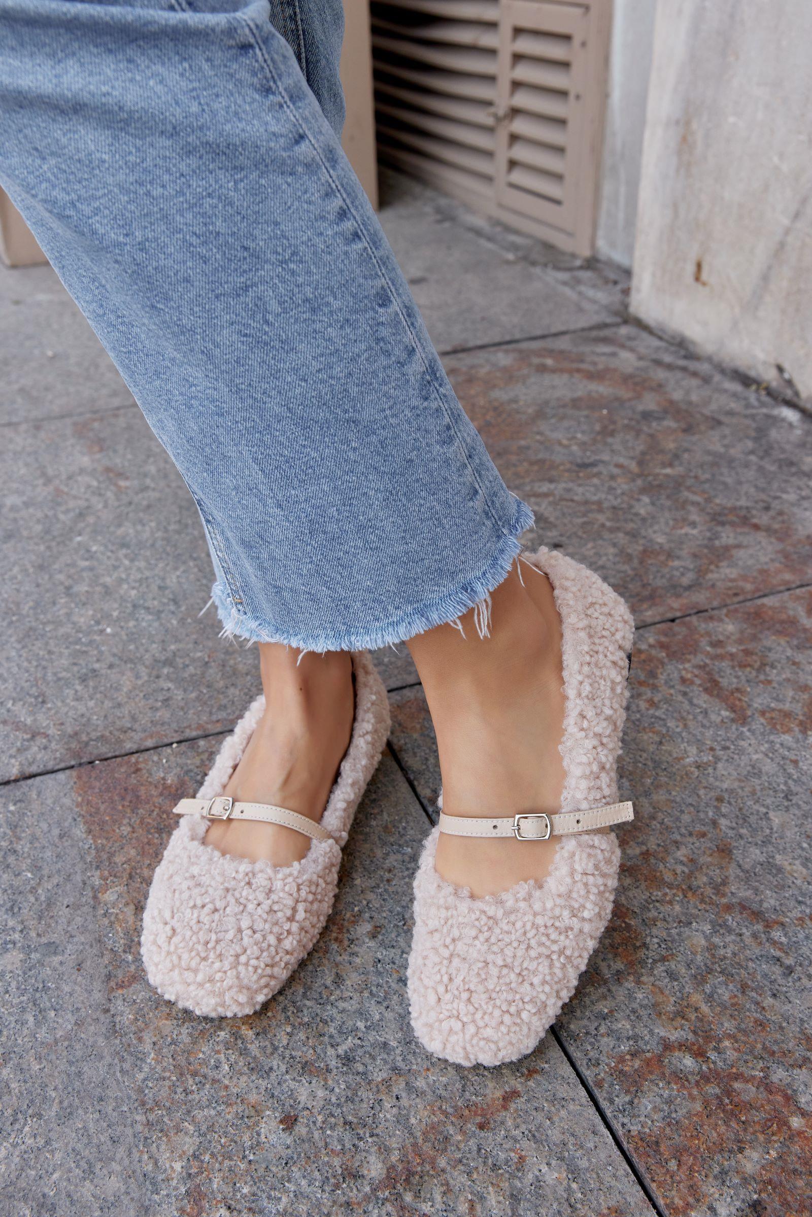 Poffy Bej Hakiki Deri Kadın Babet