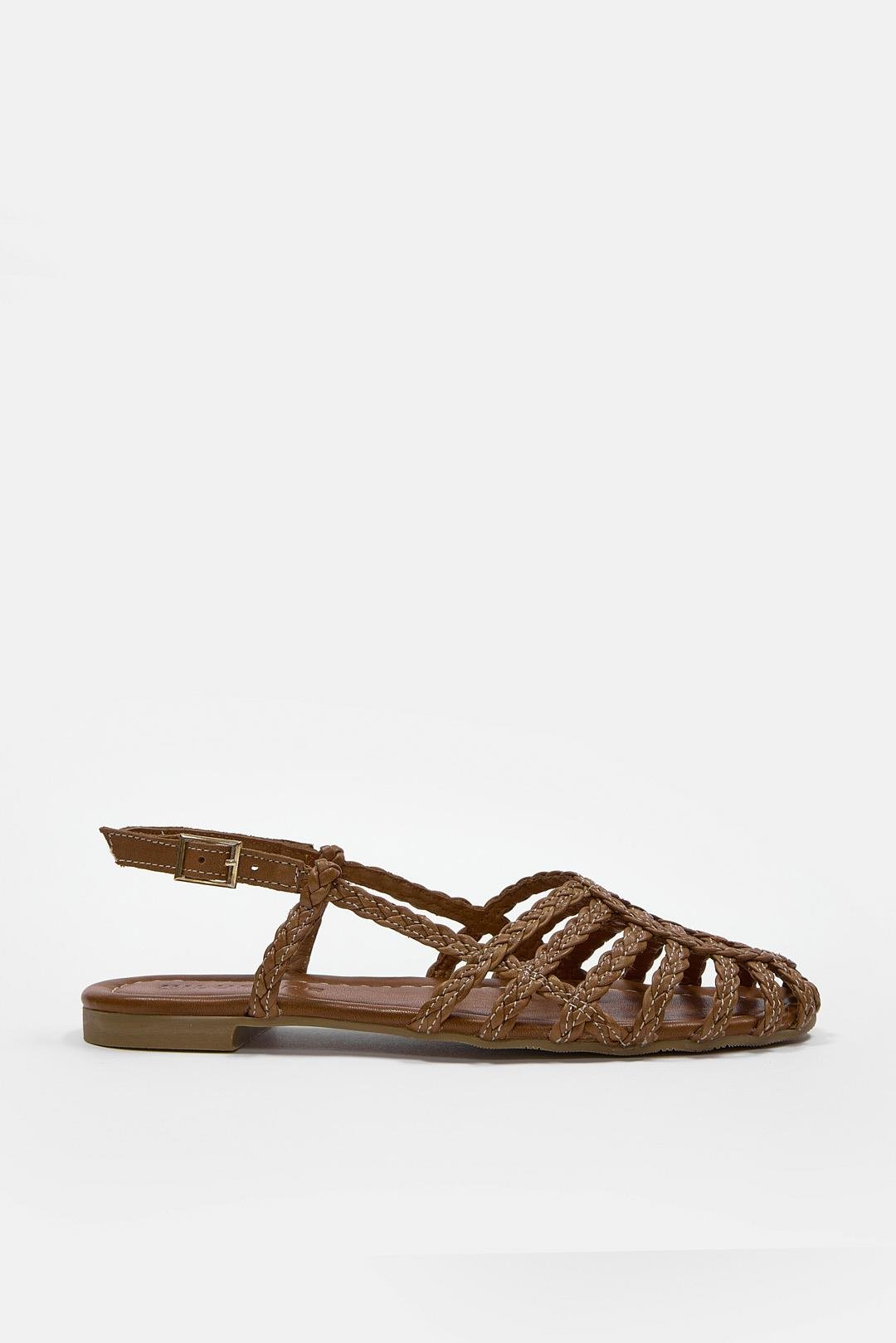 Sandra Taba Hakiki Deri Kadın Sandalet