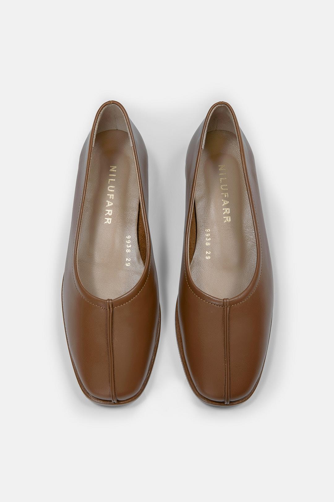 Tayga Tan Genuine Leather Women's Ballerinas