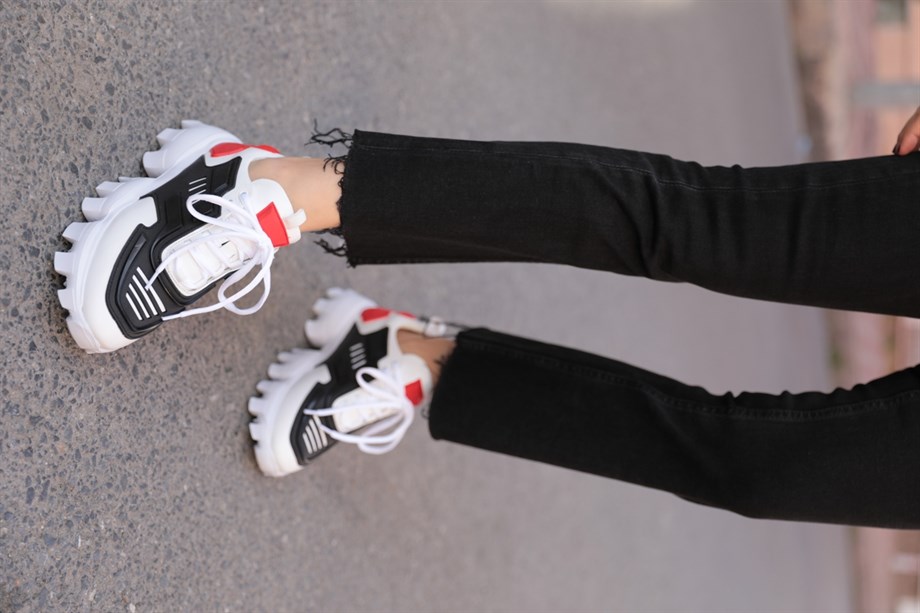 Willow Beyaz Deri Kalın Tabanlı Sneakers