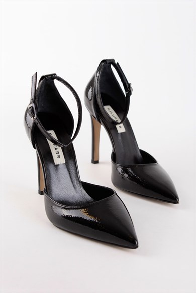 Elza Siyah Rugan Kadın Topuklu Ayakkabı