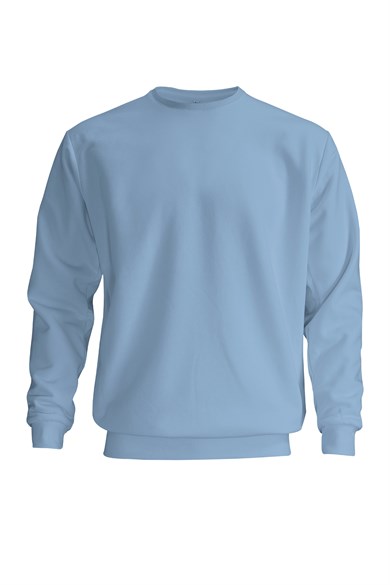 ERKEK BUZ MAVİ KAPÜŞONSUZ SWEAT
