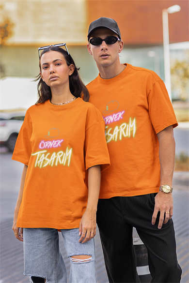 ERKEK TURUNCU OVERSİZE TİŞÖRT