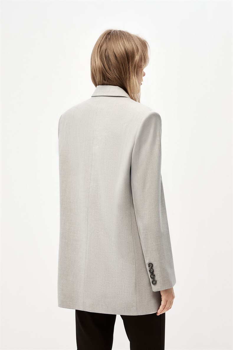 Gri Oversize Blazer Ceket