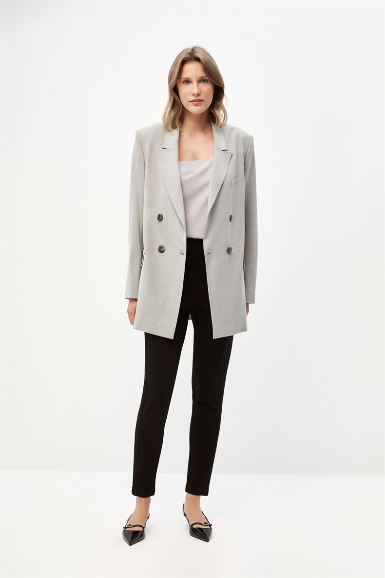 Gri Oversize Blazer Ceket