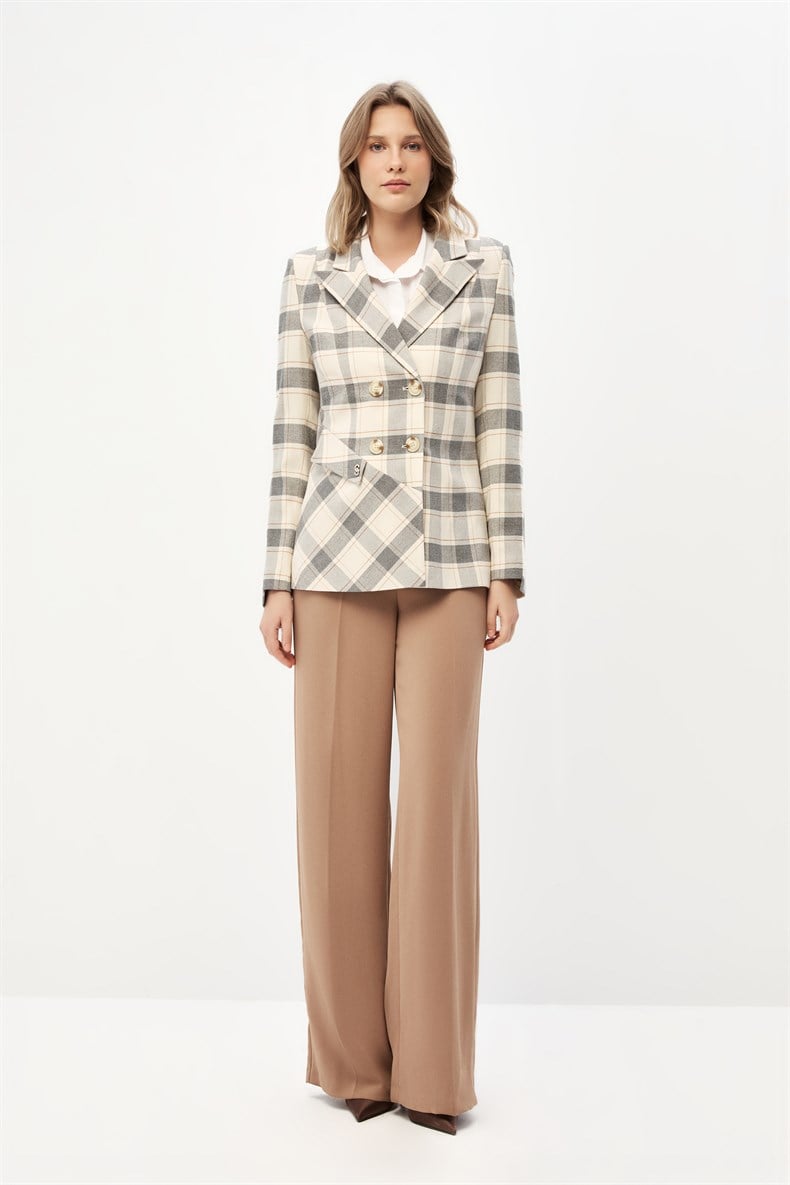 Ekose Blazer Ceket