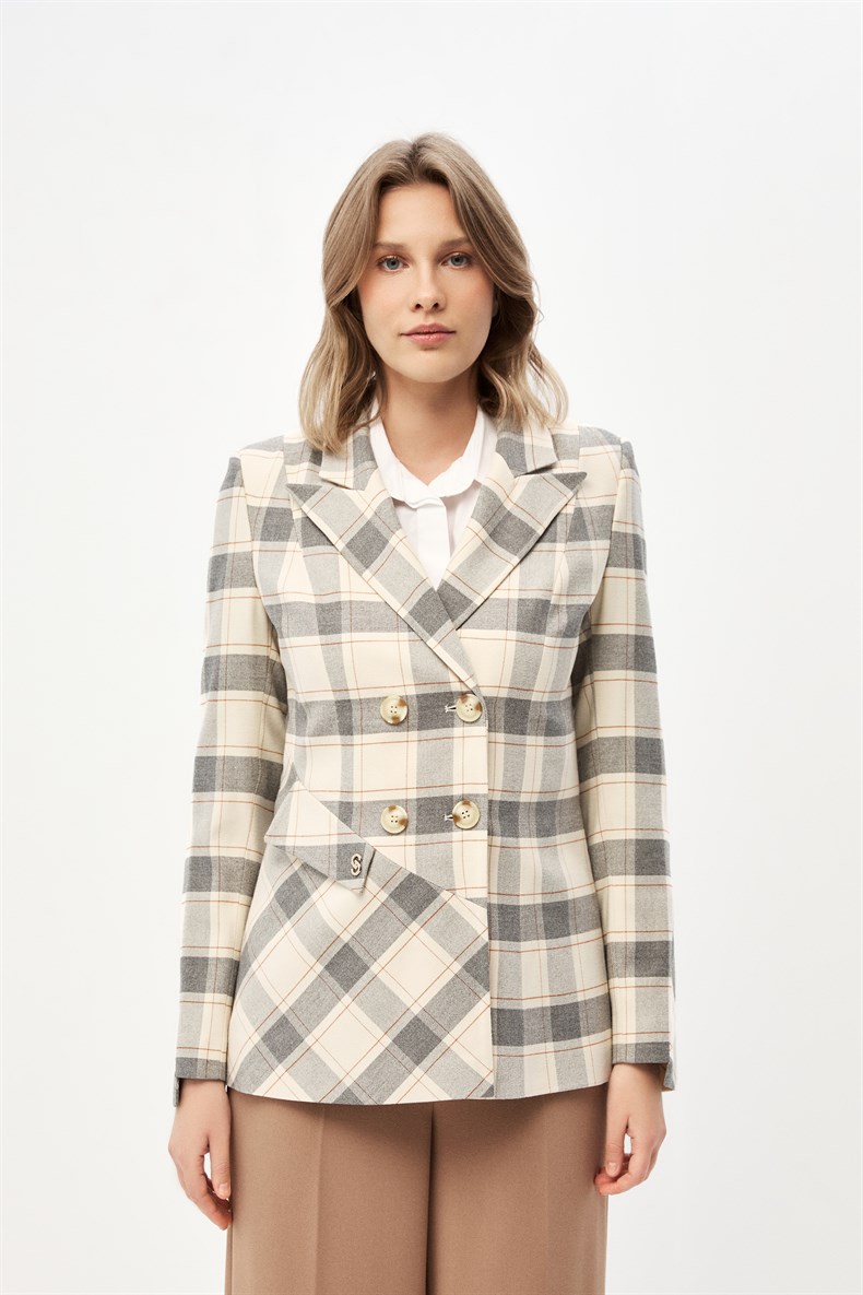 Ekose Blazer Ceket