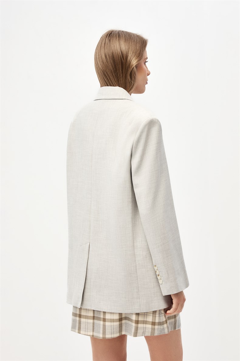 Gri Oversize Blazer Ceket
