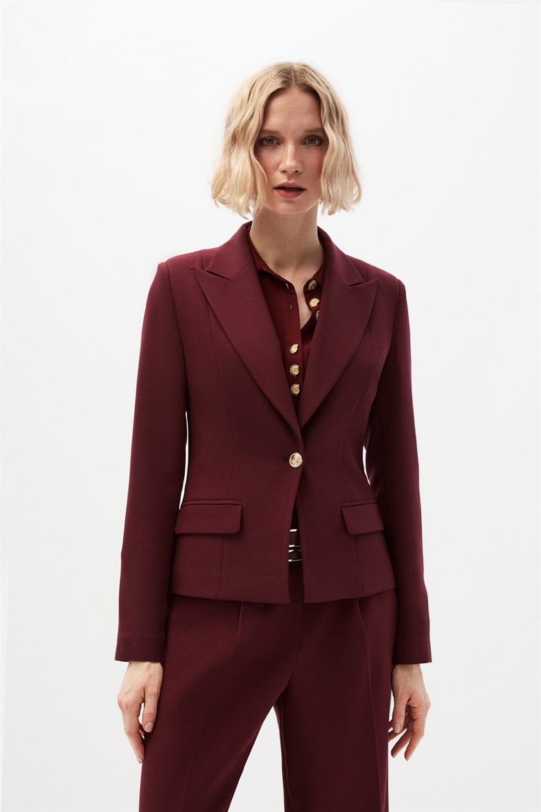 Bordo Blazer Ceket