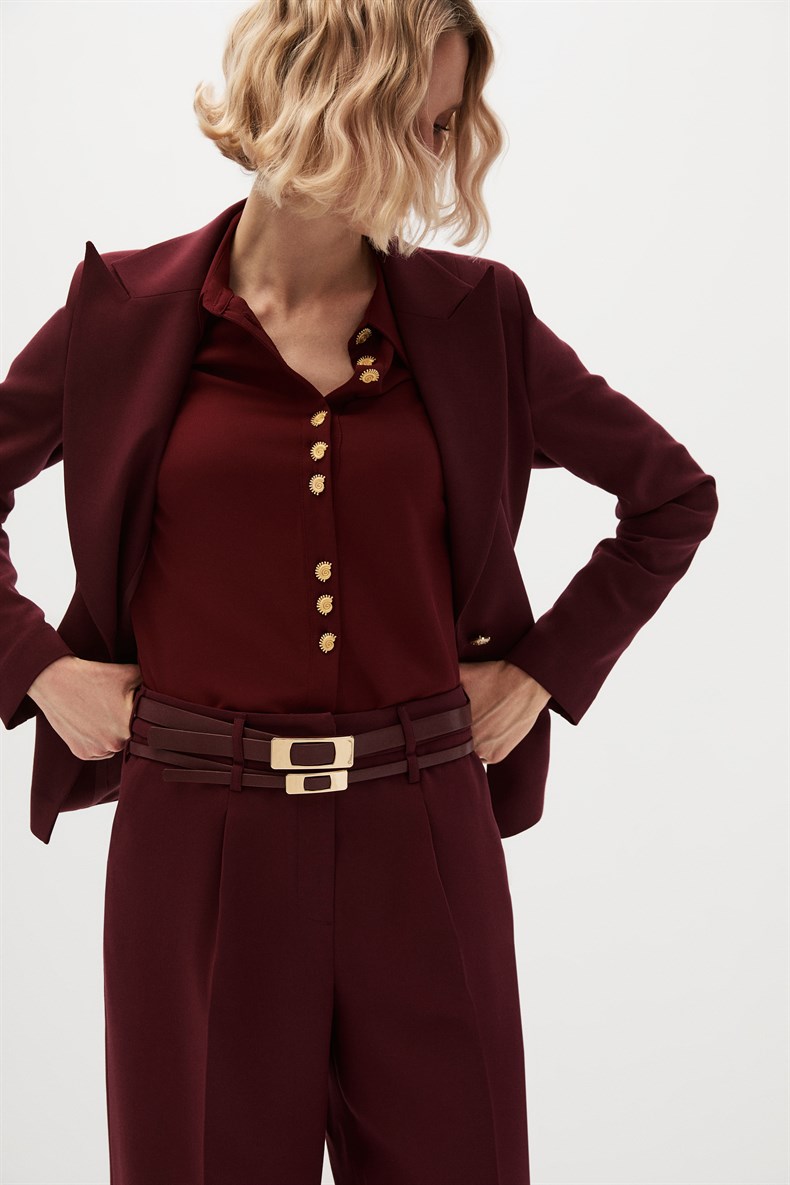 Bordo Blazer Ceket
