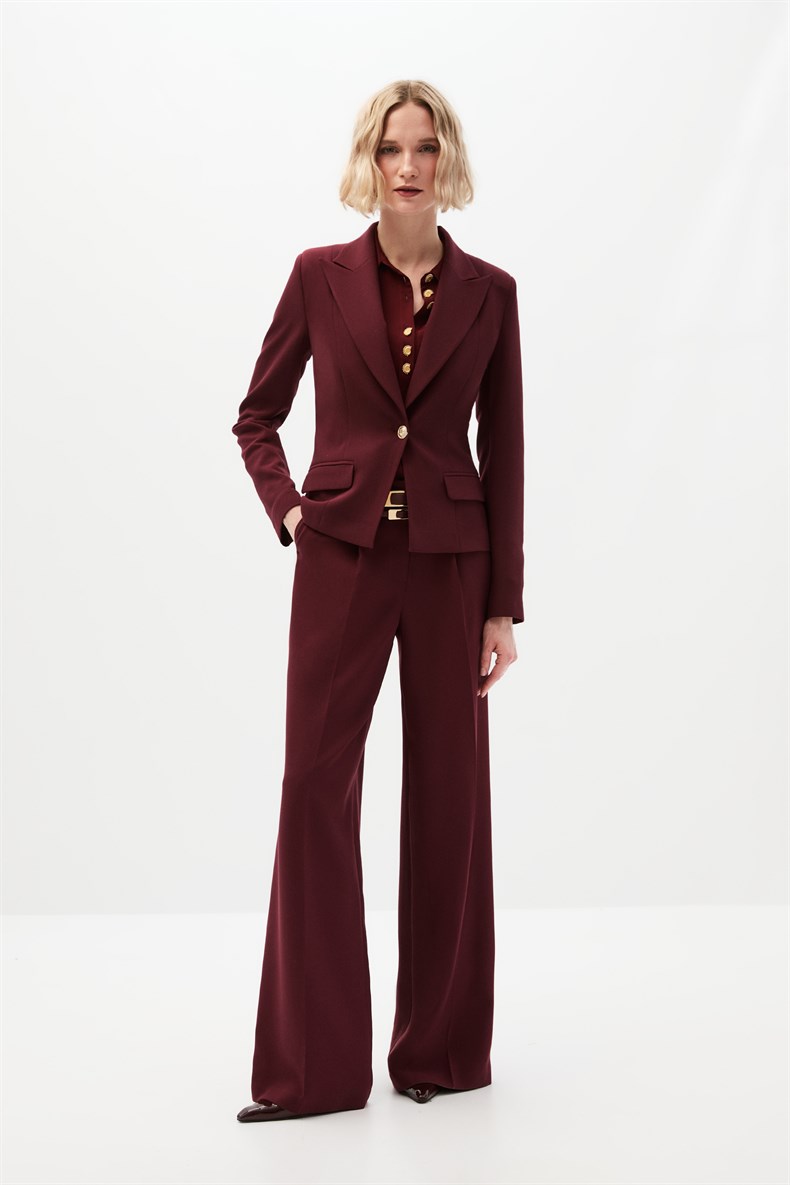 Bordo Blazer Ceket