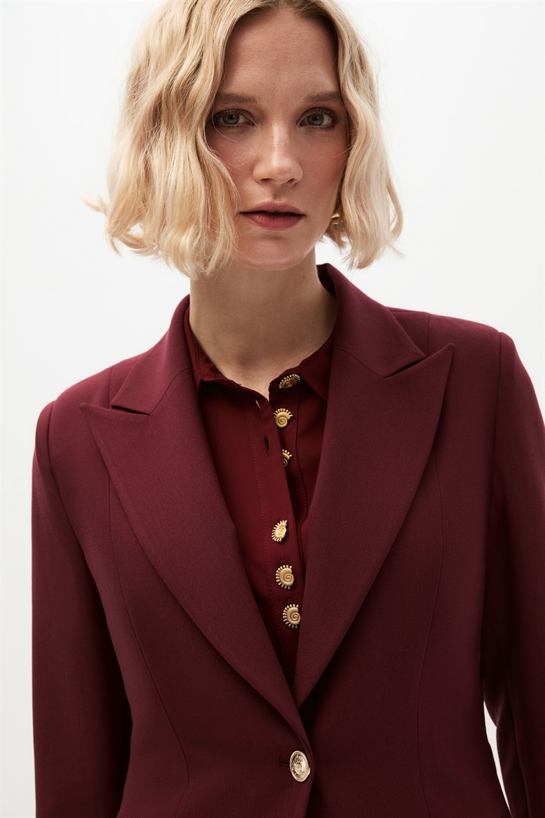 Bordo Blazer Ceket