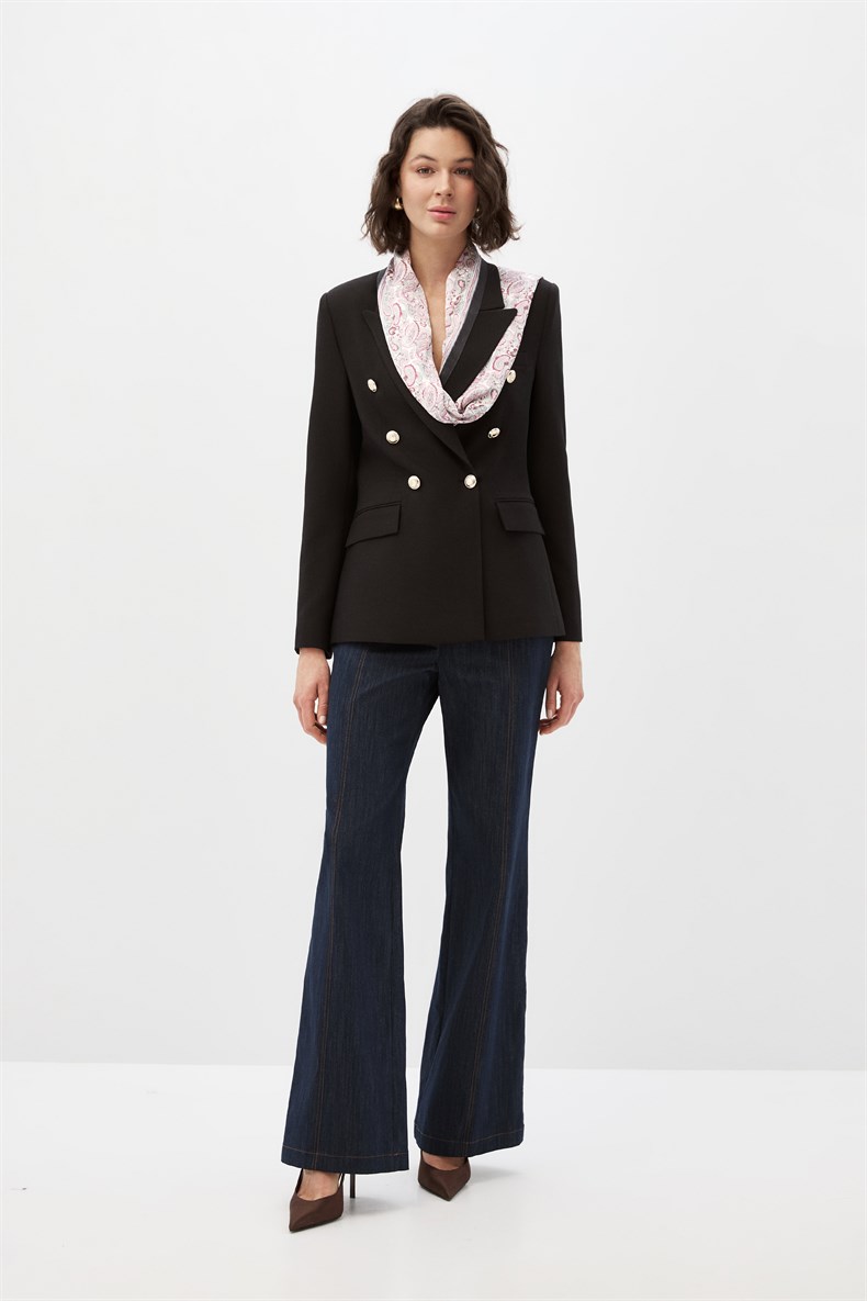 Fularlı Blazer Ceket