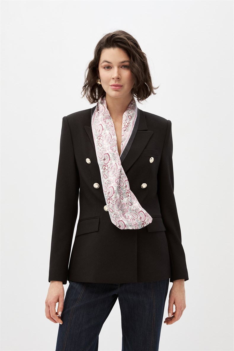 Fularlı Blazer Ceket