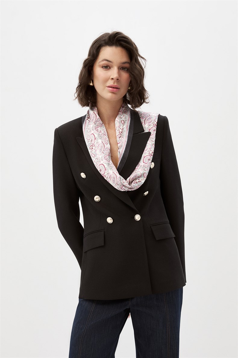 Fularlı Blazer Ceket