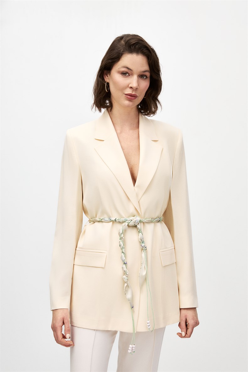 Fularlı Blazer Ceket