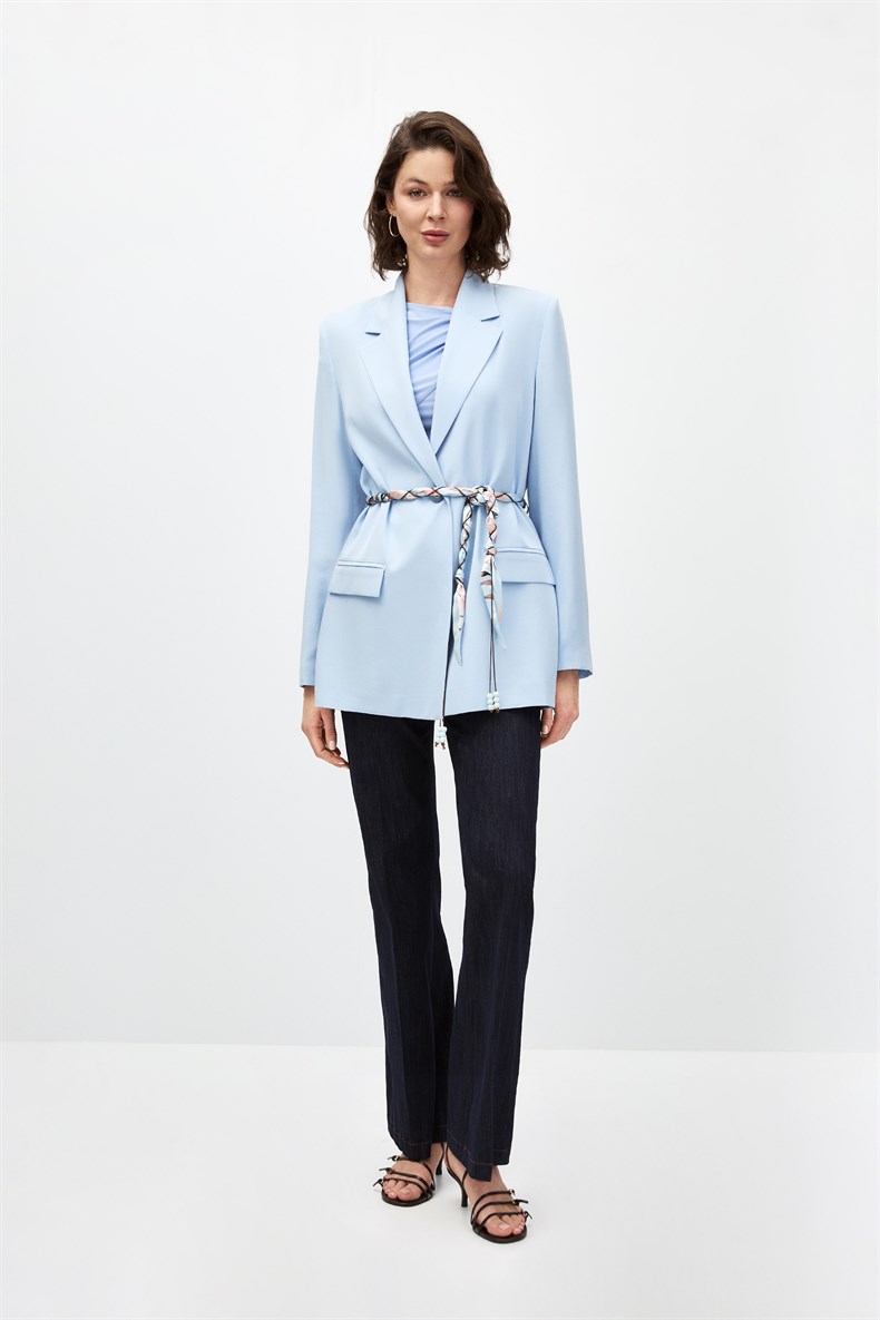 Fularlı Blazer Ceket