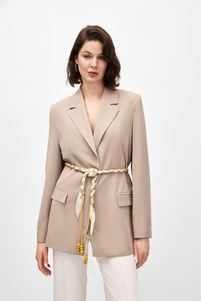Fularlı Blazer Ceket