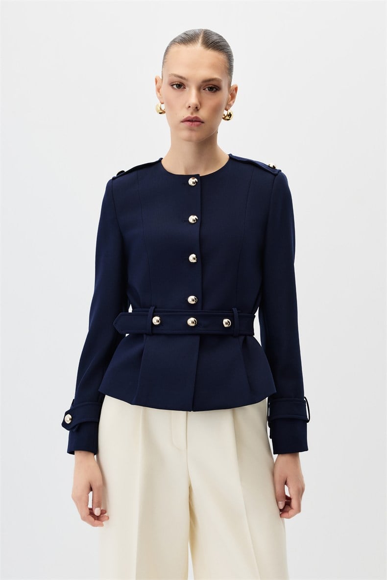 Apoletli blazer ceket
