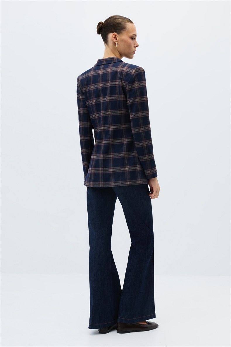 Ekose blazer ceket