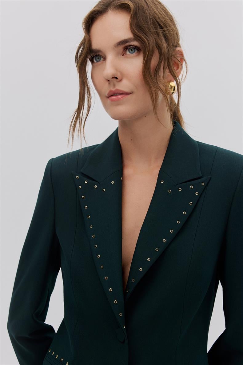 TAŞ DETAYLI BLAZER PANTOLON TAKIM