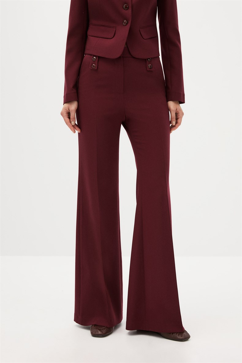 Bordo Ceket Pantolon Takım