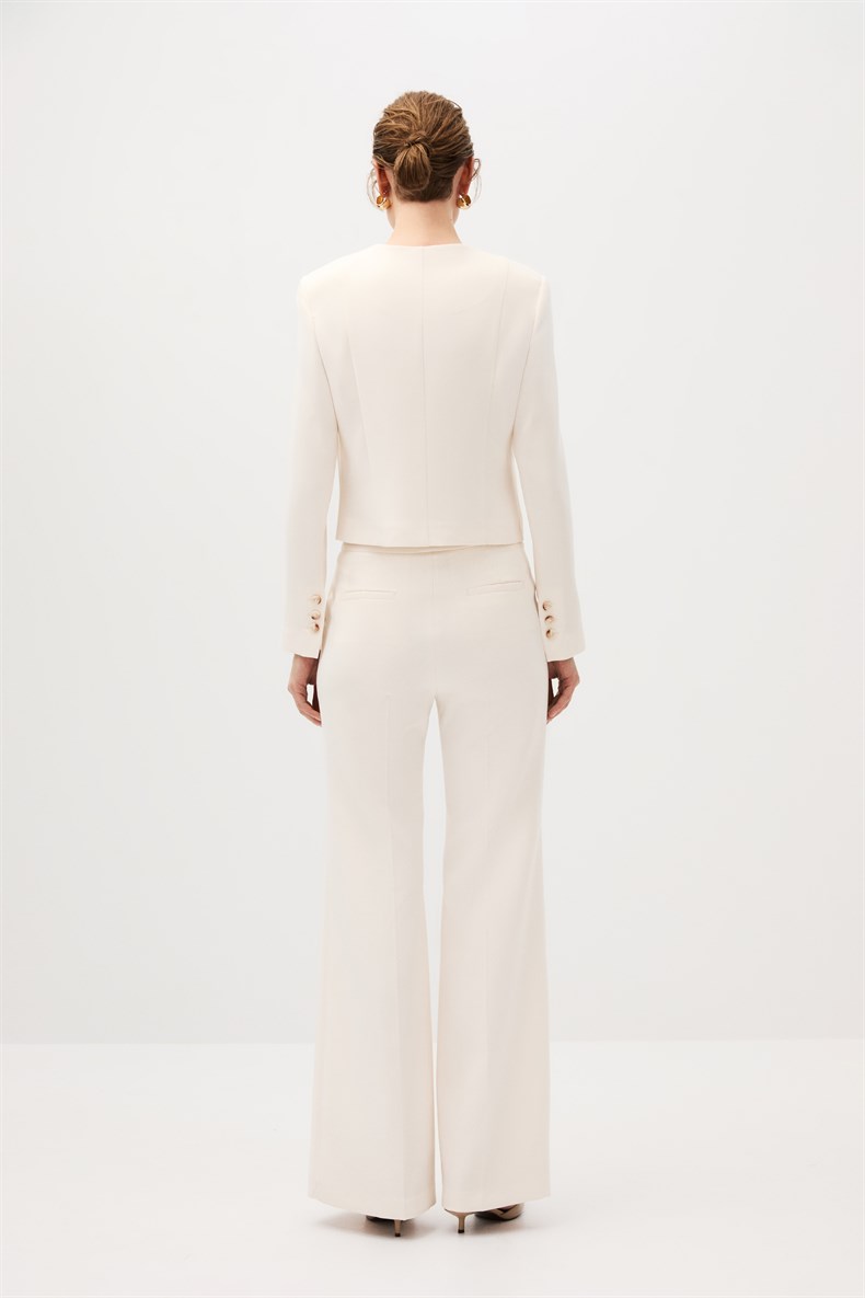 Ekru Ceket Pantolon Takım