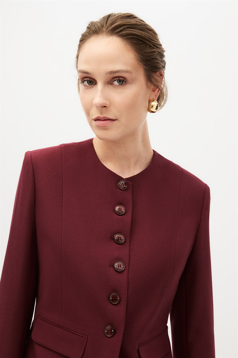 Bordo Ceket Pantolon Takım