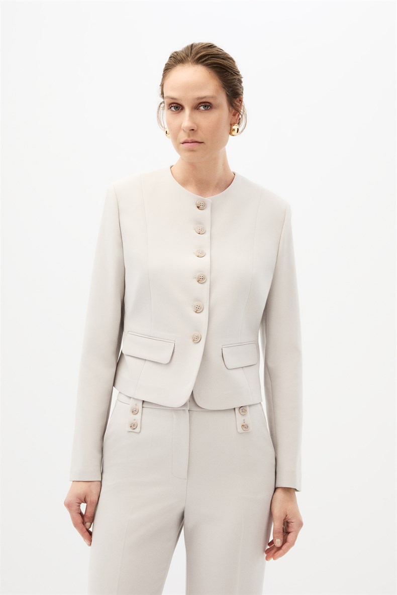 Taş Rengi Ceket Pantolon Takım