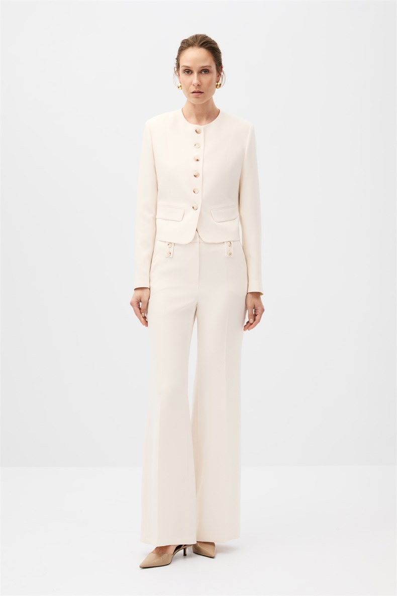 Ekru Ceket Pantolon Takım