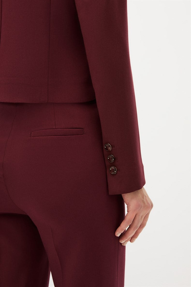 Bordo Ceket Pantolon Takım
