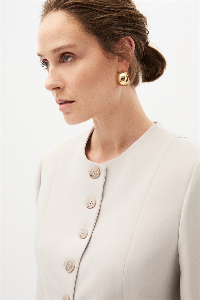 Taş Rengi Ceket Pantolon Takım