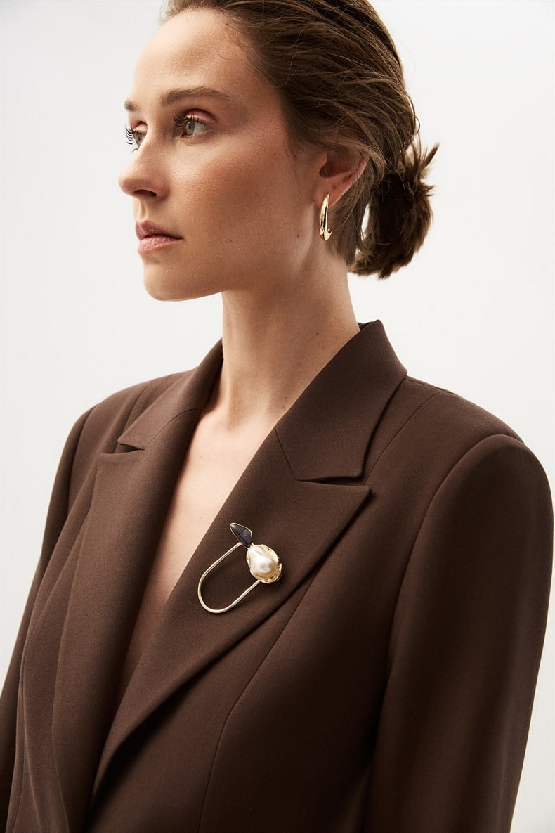 Kahverengi Blazer Ceket Takım