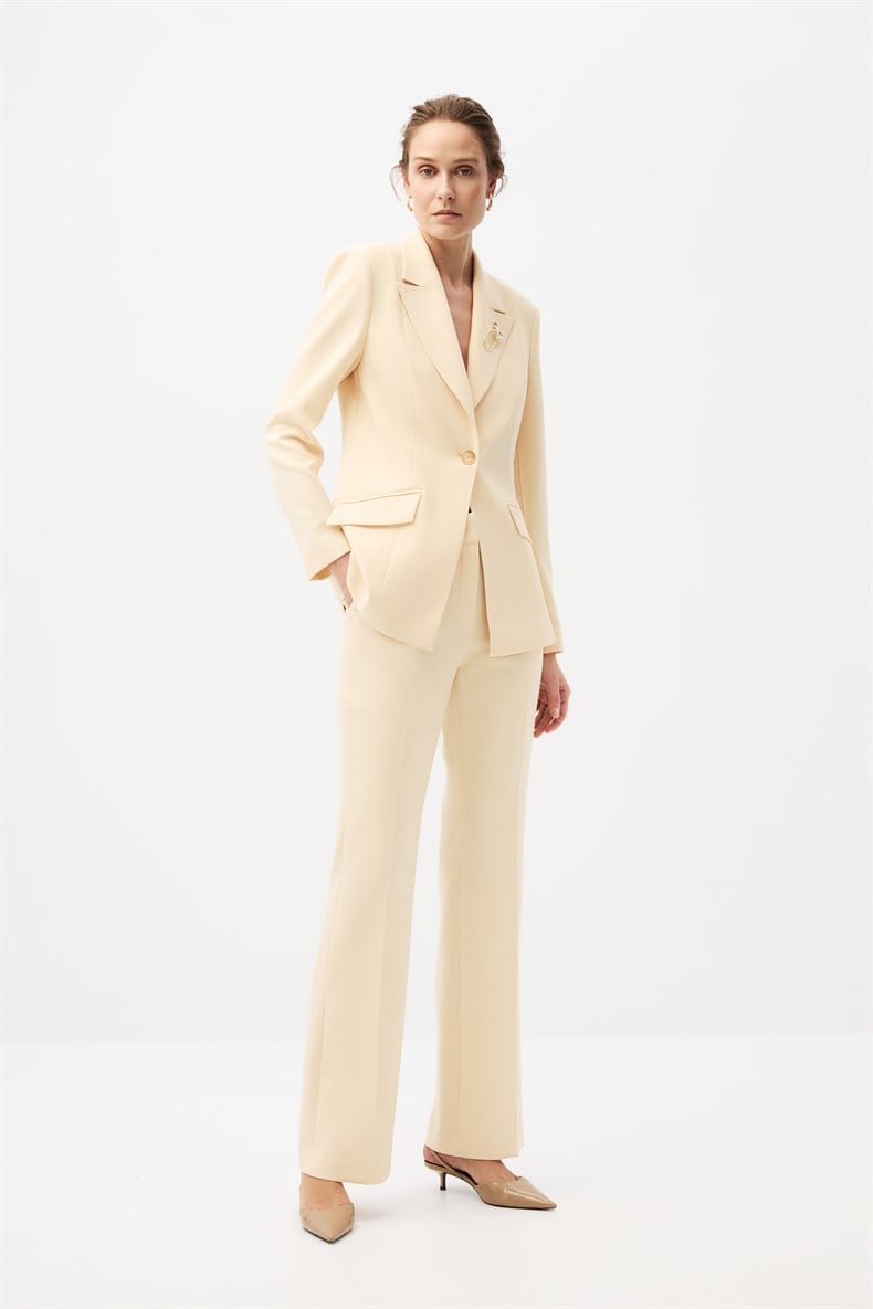 Sarı Blazer Ceket Takım