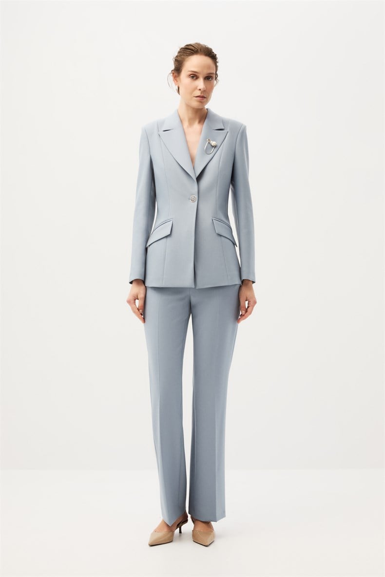 Mavi Blazer Ceket Takım