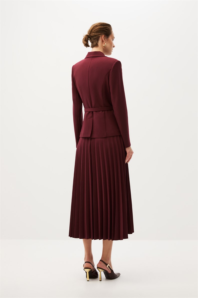 Bordo Etekli Blazer Takım