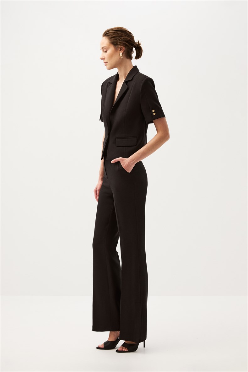 Siyah Kısa Kol Ceket Takım