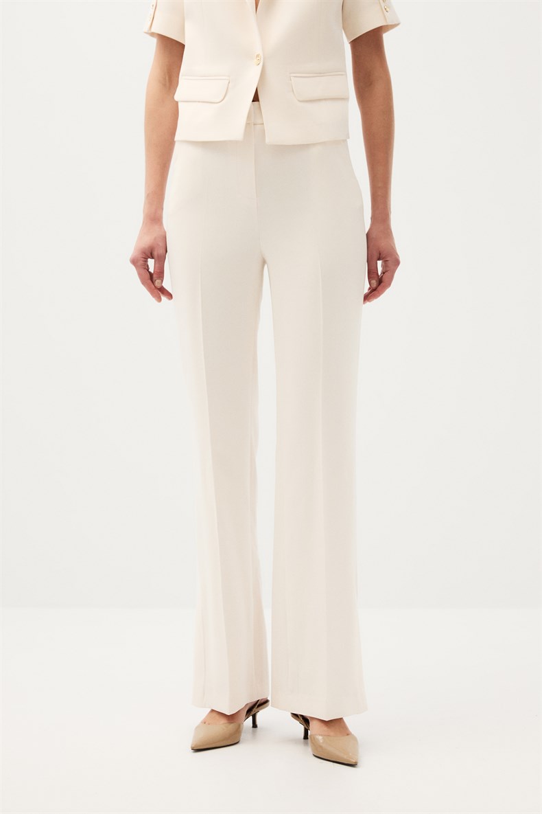 Ekru Kısa Kol Ceket Takım