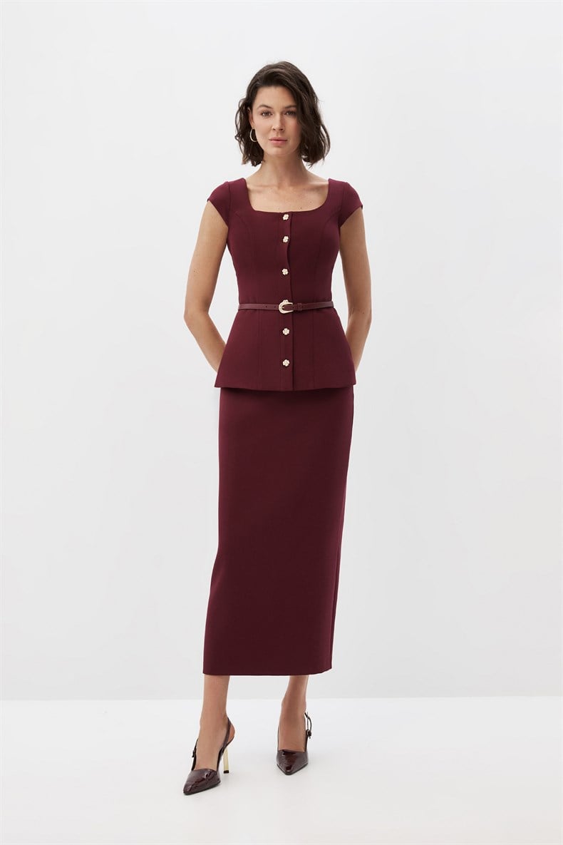 Dikişli Büstiyer Etek Takım