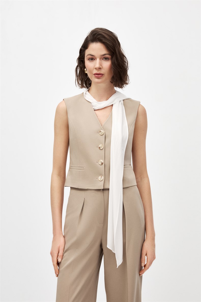 Fularlı Yelek Takım