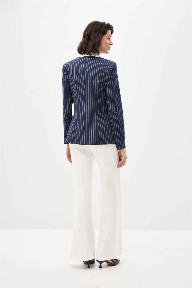 Çizgili Blazer Takım